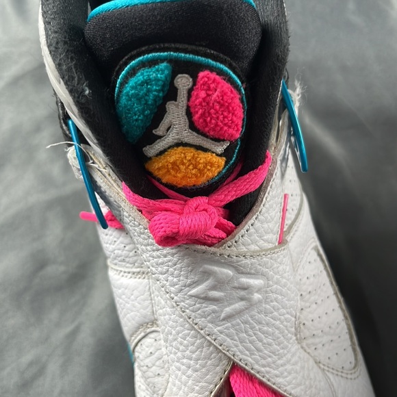 NIKE AIR JORDAN | VIII 8 RETRO South Beach White Turbo Green | Size 8.5 - Picture 5 of 10